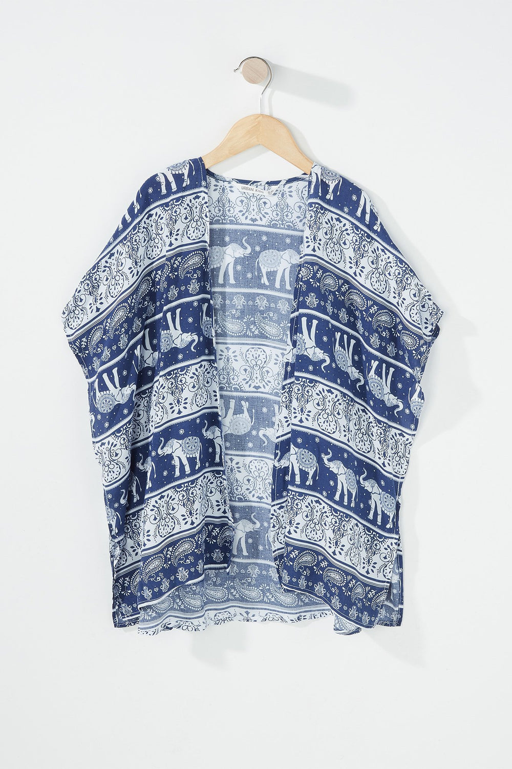 Kids Girls Printed Lightweight Kimono Heather Grey