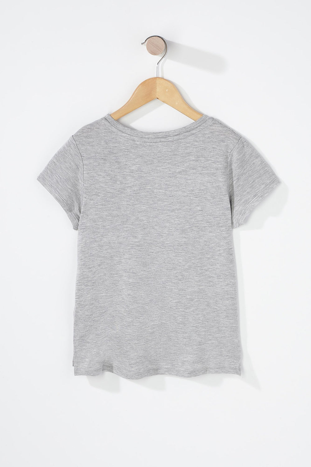 Kids Girls Scoop Neck Lightweight T-Shirt Heather Grey