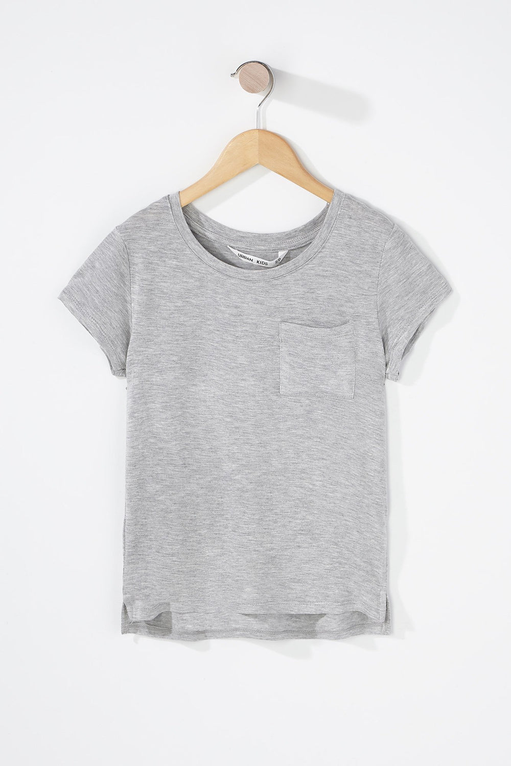 Kids Girls Scoop Neck Lightweight T-Shirt Heather Grey