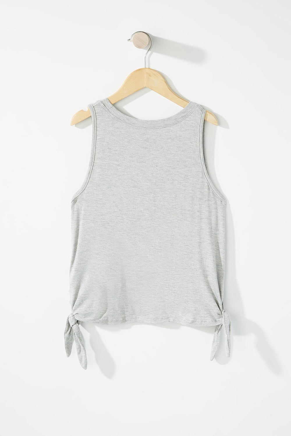 Kids Girls Self-Tie Graphic Tank Heather Grey