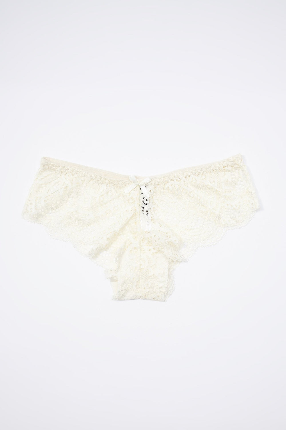 Women Culotte en dentelle à taille montante Ivoire