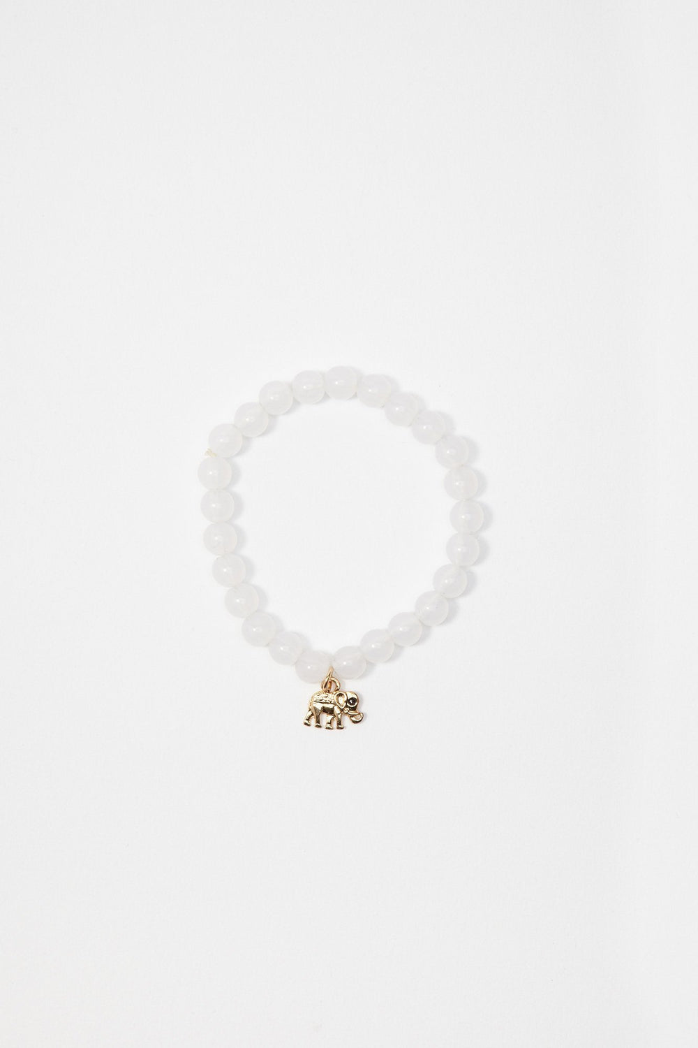 Women Bracelet avec breloque et billes Ivoire