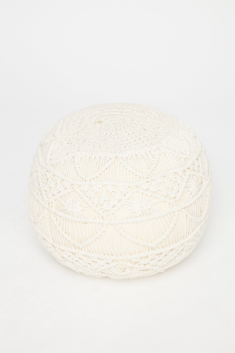 Women Pouf en macramé Ivoire