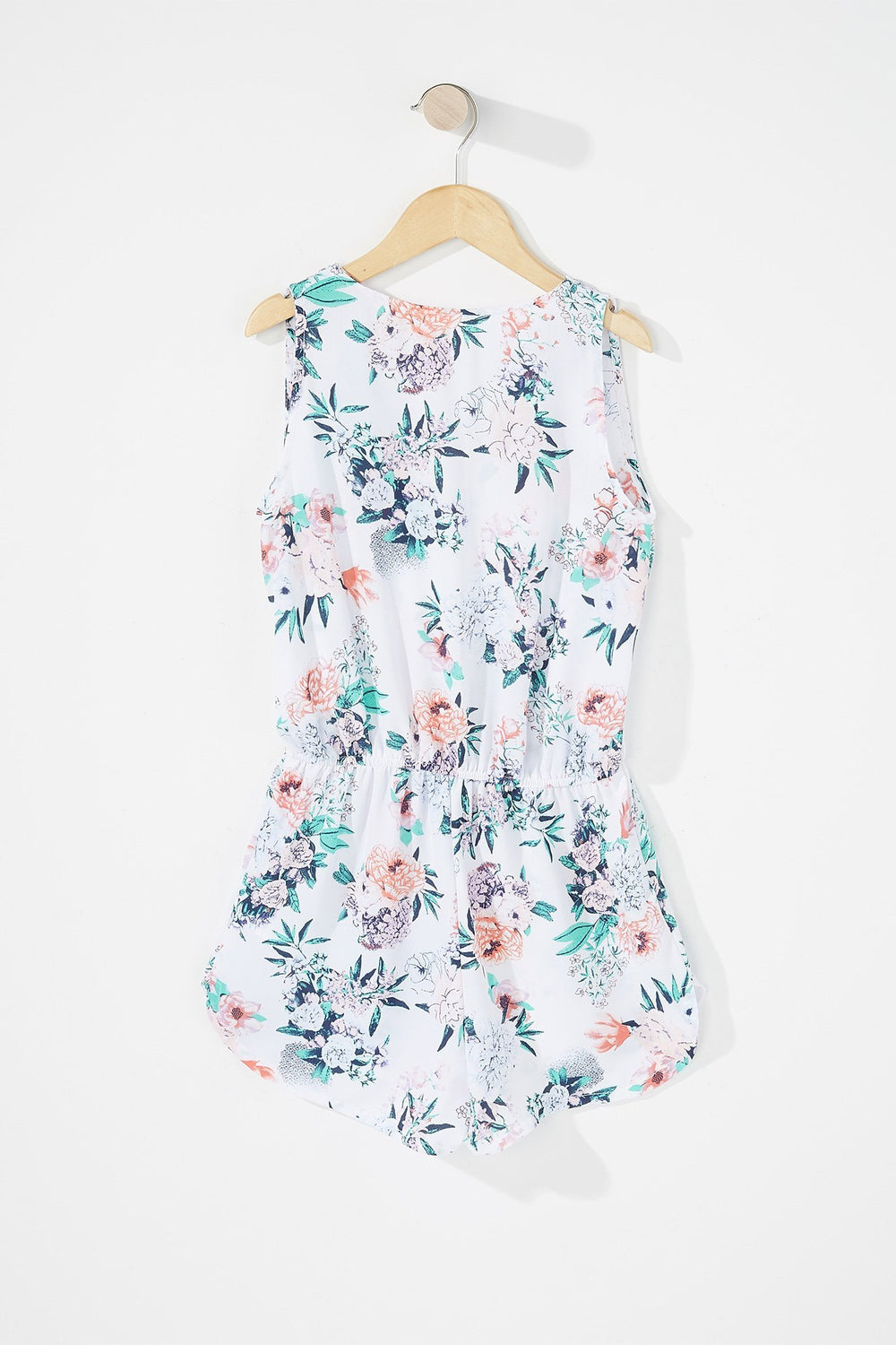 Kids Combi-short fleuri avec demi-fermeture à glissière pour fille Ivoire