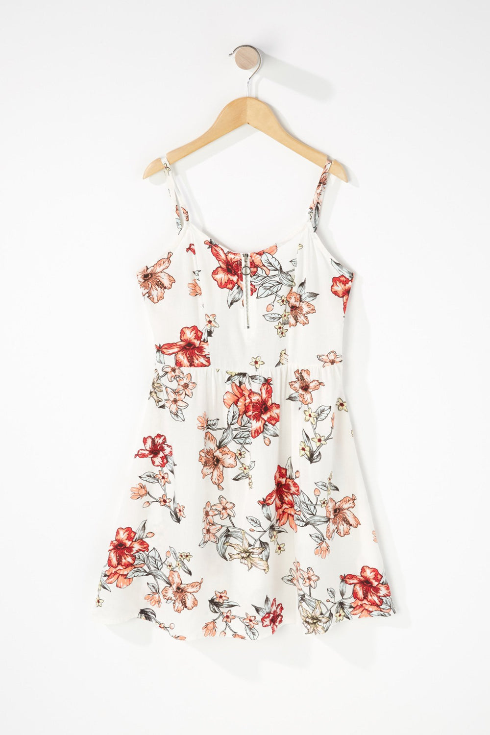 Kids Robe fleurie à demi-fermeture à glissière pour fille Ivoire