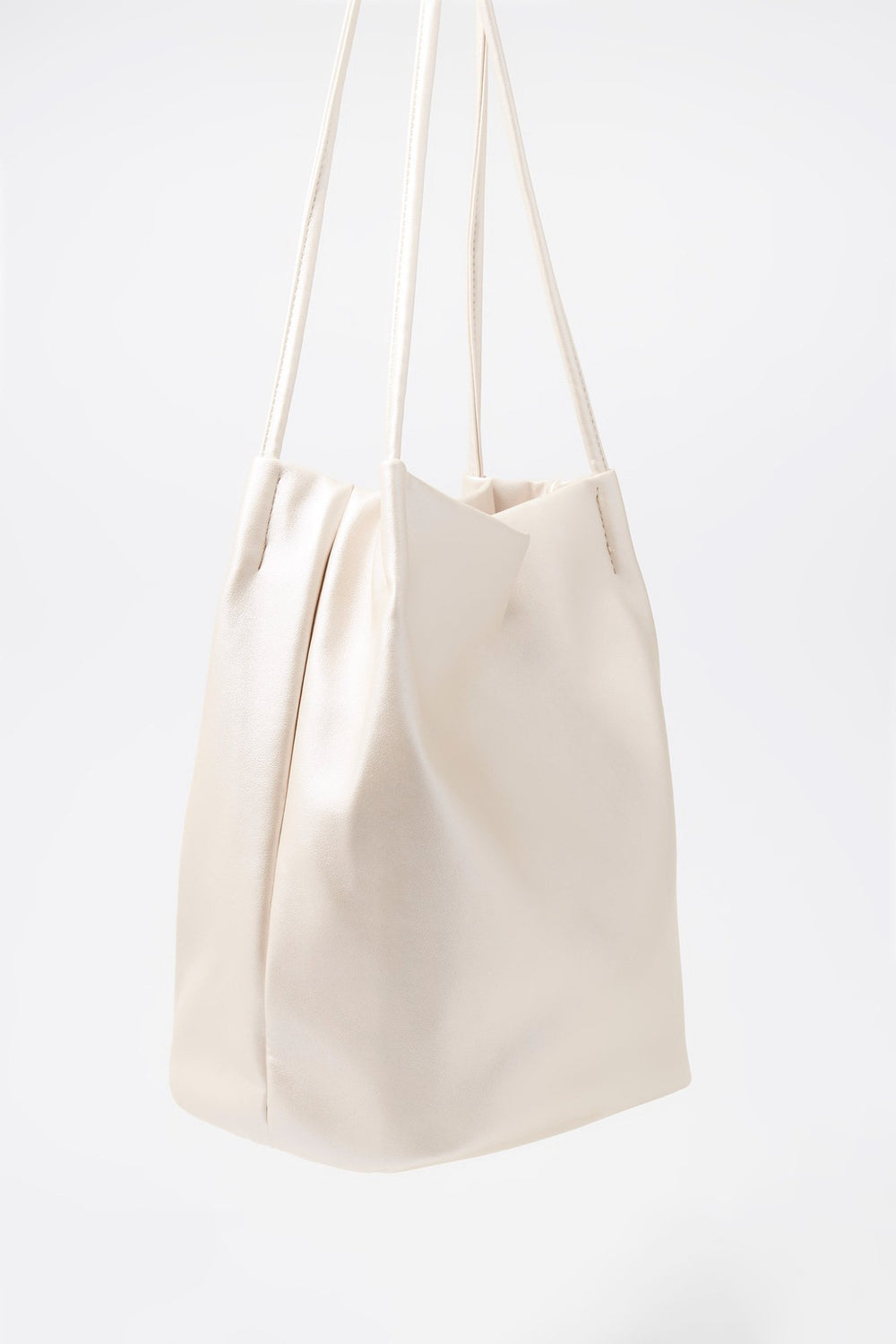 Women Dual Strap Buckle Tote Bag Ivory
