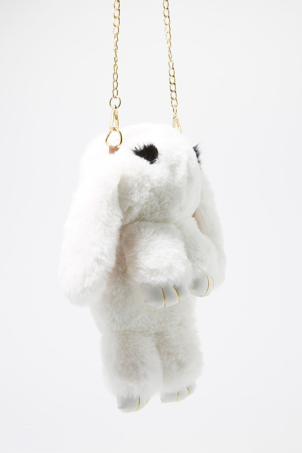 Women Faux-Fur Bunny Crossbody Bag Ivory