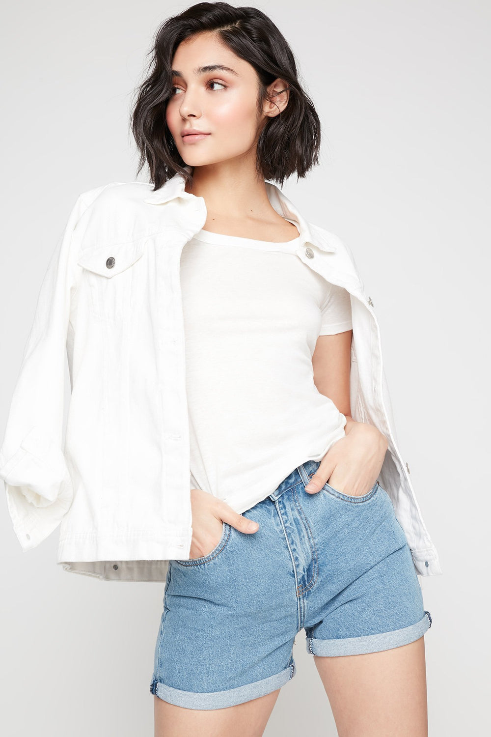 Women Open-Back Caged Lightweight T-Shirt Ivory