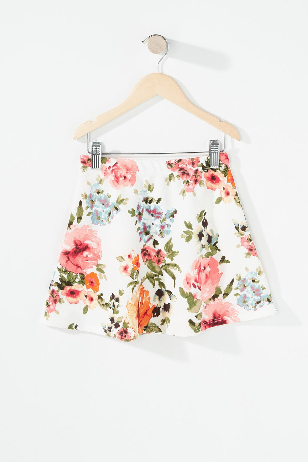 Kids Girls 2-Piece Floral Ruffle Blouse & Skirt Set Ivory