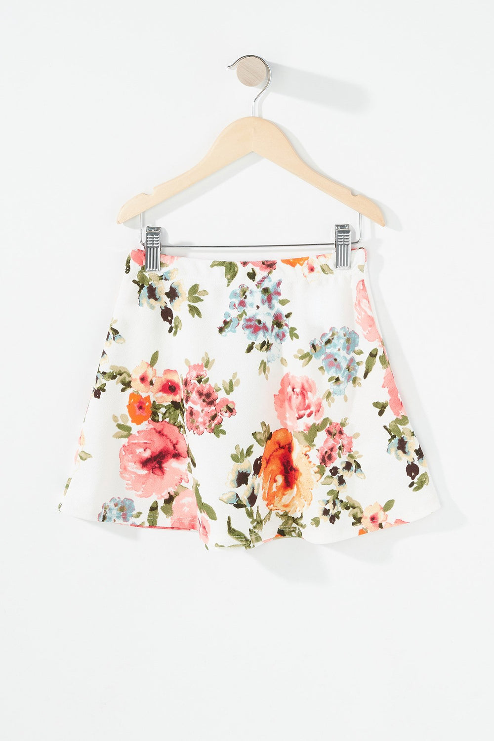 Kids Girls 2-Piece Floral Ruffle Blouse & Skirt Set Ivory