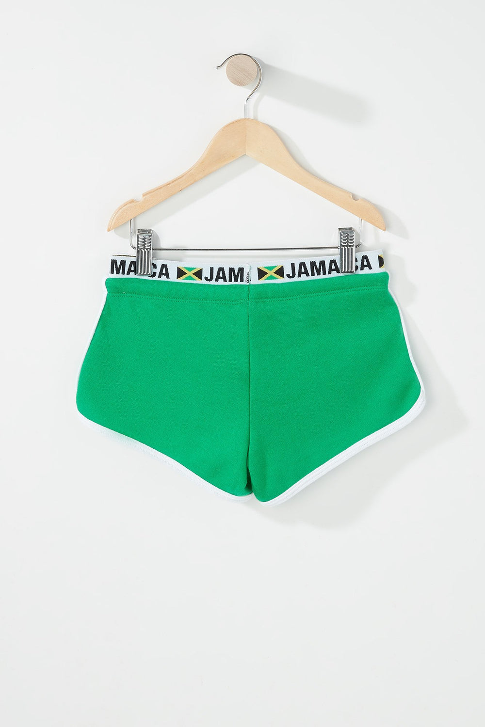 Kids Girls World Cup Graphic Band Fleece Drawstring Short Jade