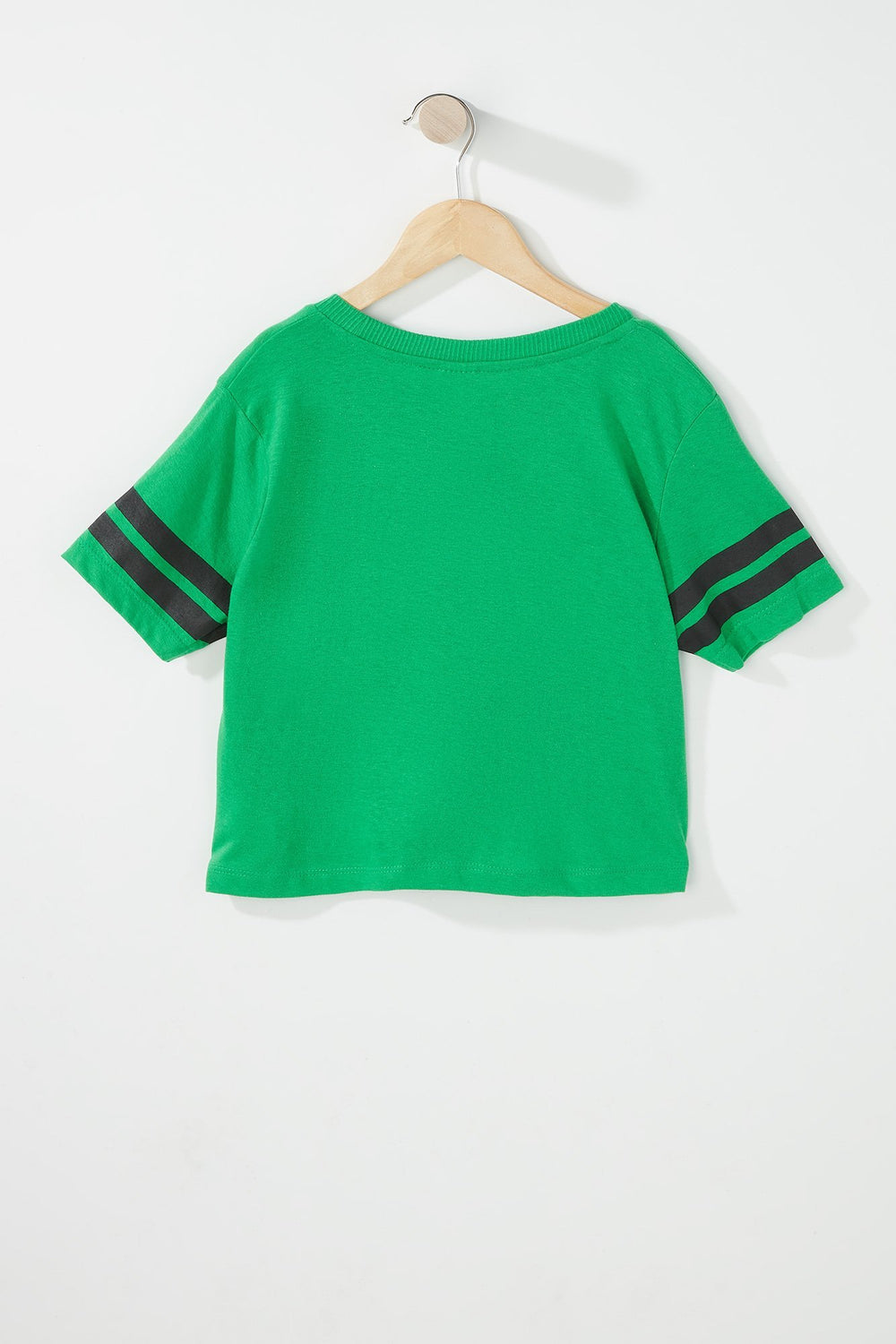 Kids T-shirt court à imprimé World Cup rayé de style universitaire pour fille Jade