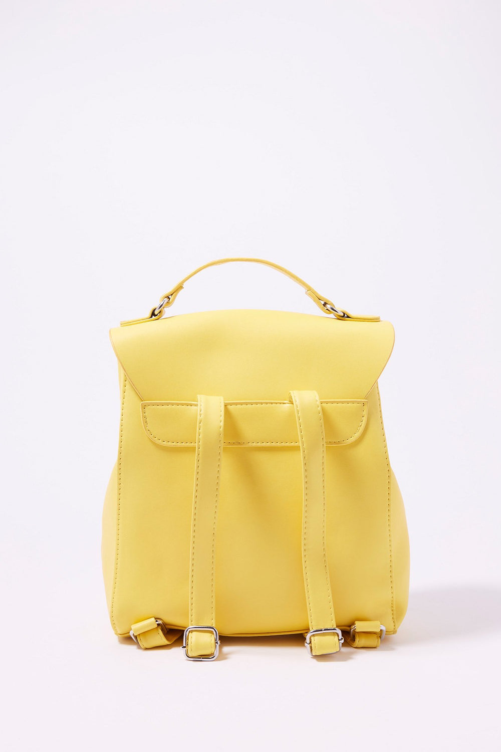 Women Minisac à dos basique en similicuir Jaune fluo