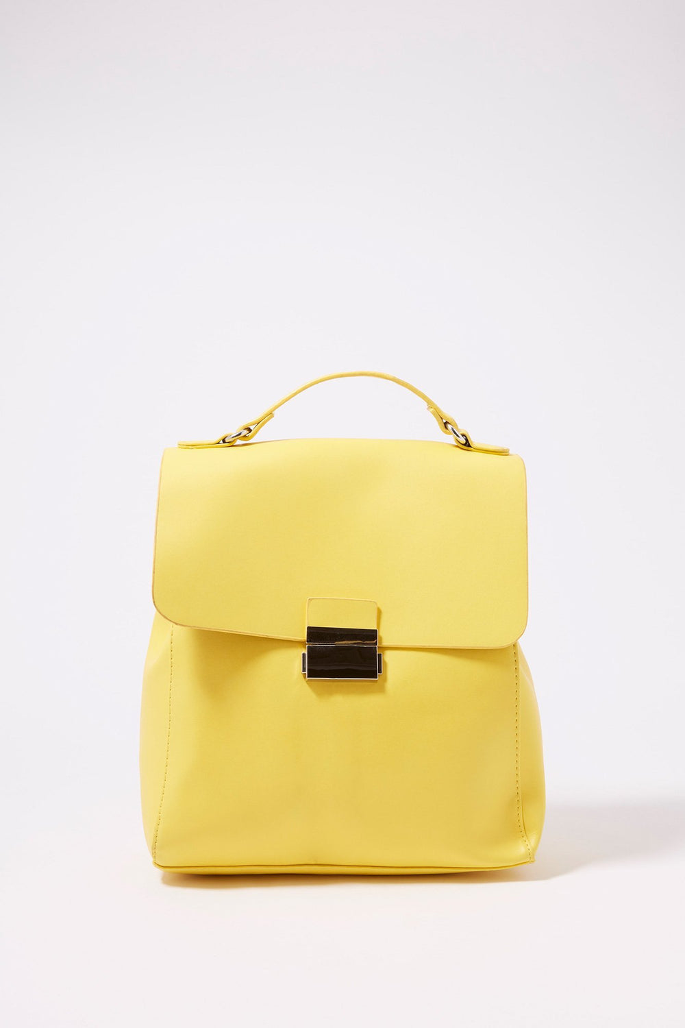 Women Minisac à dos basique en similicuir Jaune fluo