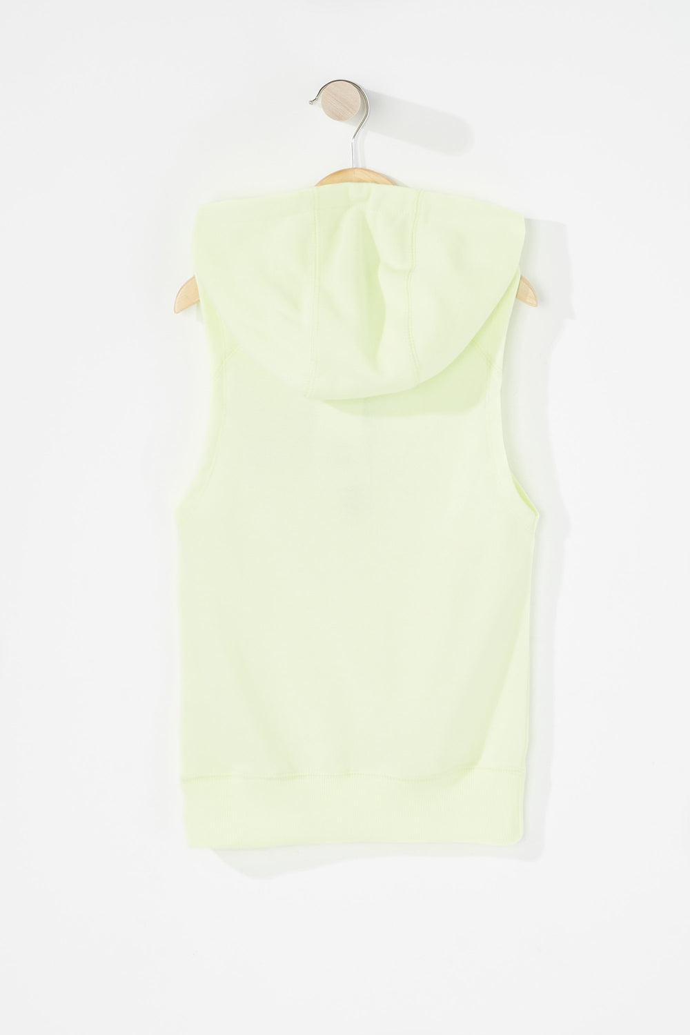 Kids Haut à capuchon sans manches imprimé avec demi-fermeture à glissière pour fille Jaune fluo