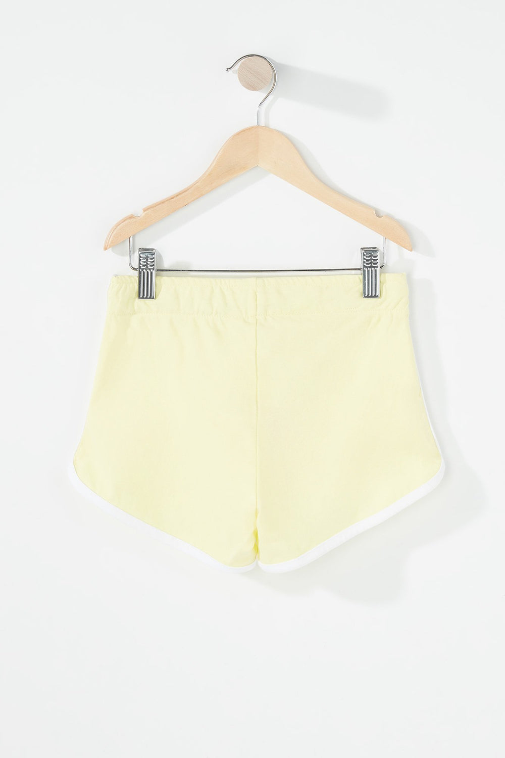 Kids Short contrastant à ourlet arrondi pour fille Jaune pâle