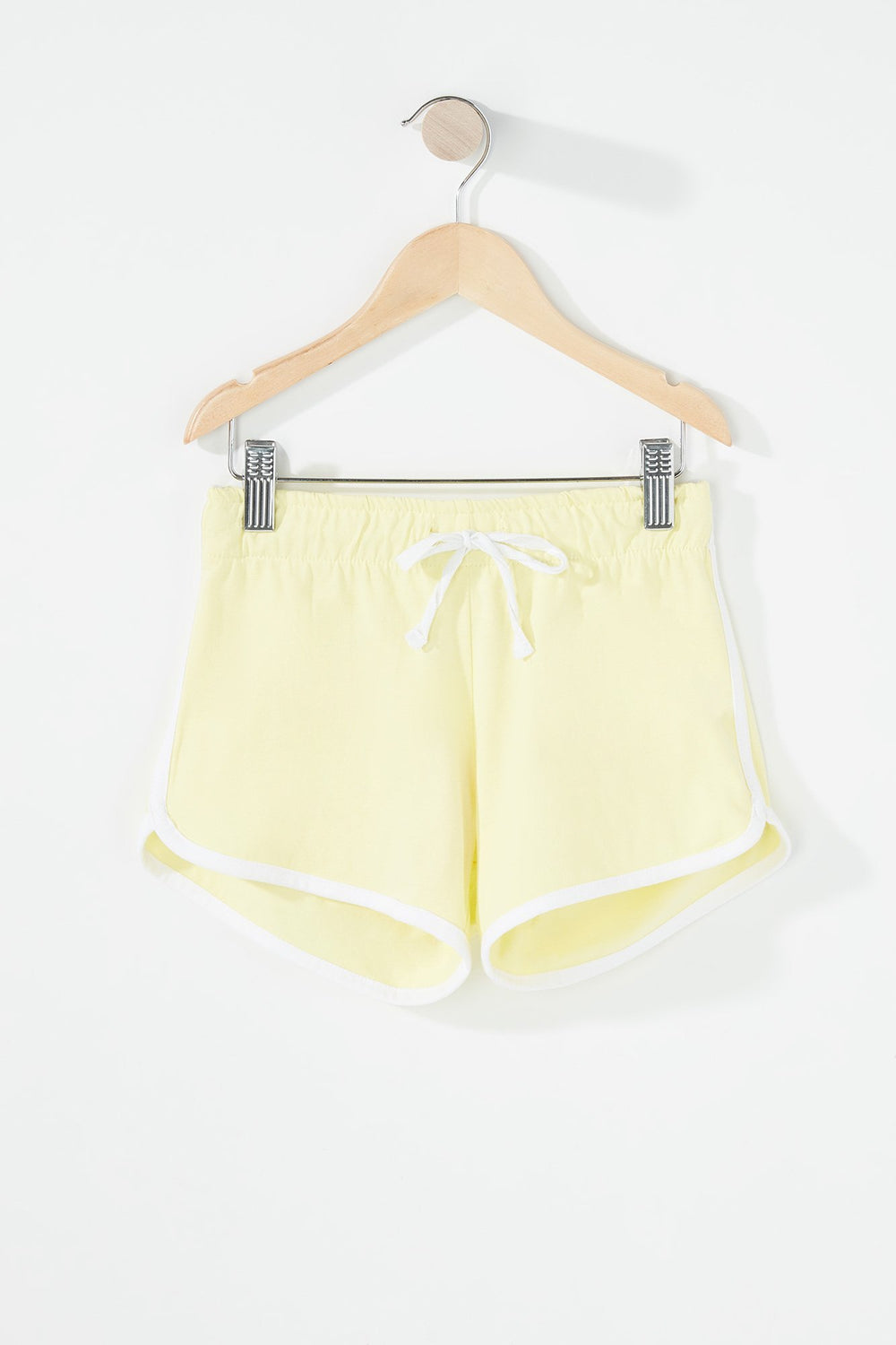 Kids Short contrastant à ourlet arrondi pour fille Jaune pâle