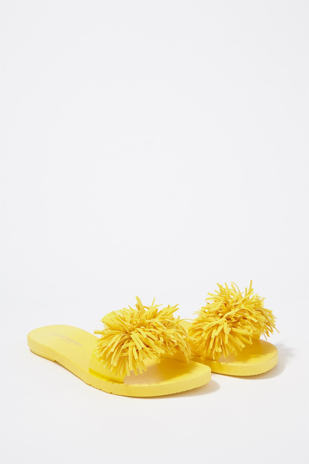 Women Mules avec franges Jaune