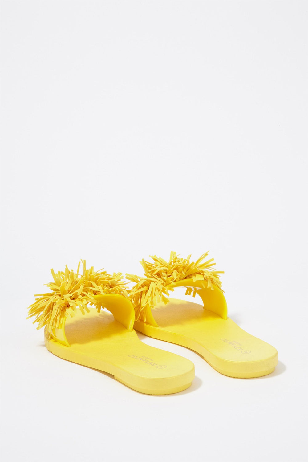 Women Mules avec franges Jaune