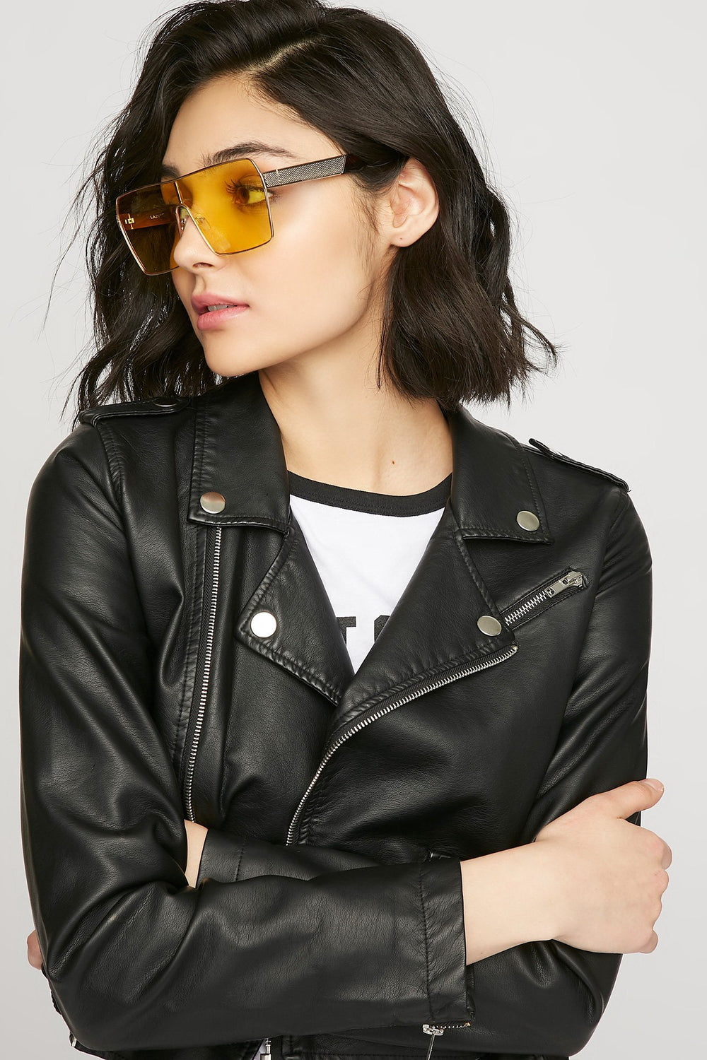 women Lunettes de soleil surdimensionnées Jaune