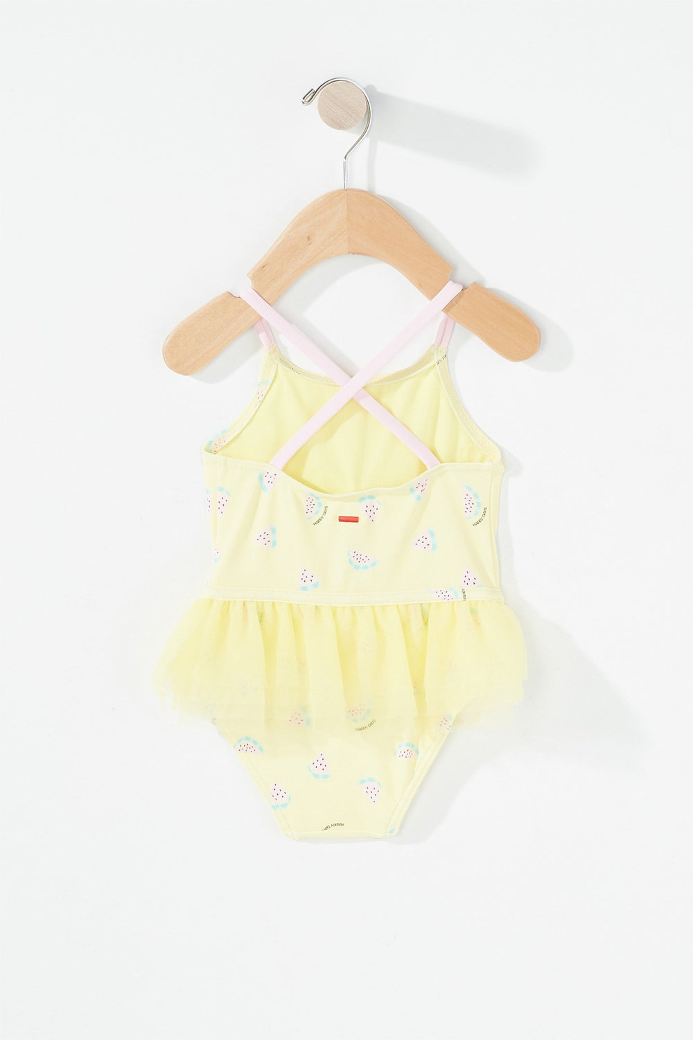 Kids Maillot de bain ballerine une-pièce croisé au dos pour bébé fille Jaune