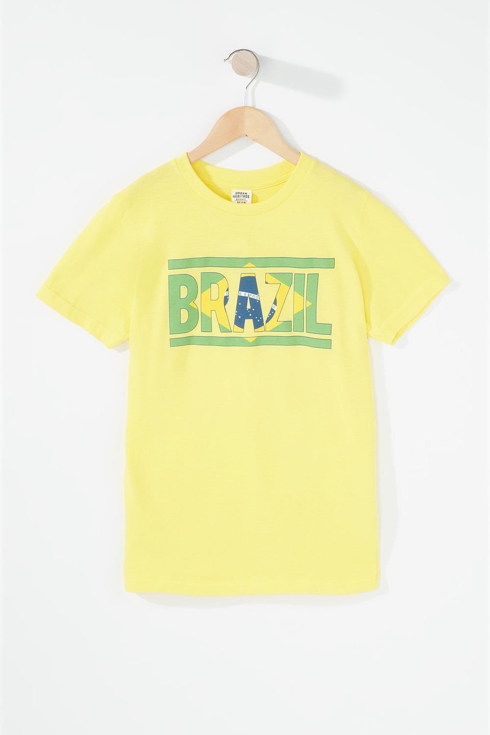 Kids T-shirt à imprimé World Cup Brazil avec encolure dégagée pour garçon Jaune