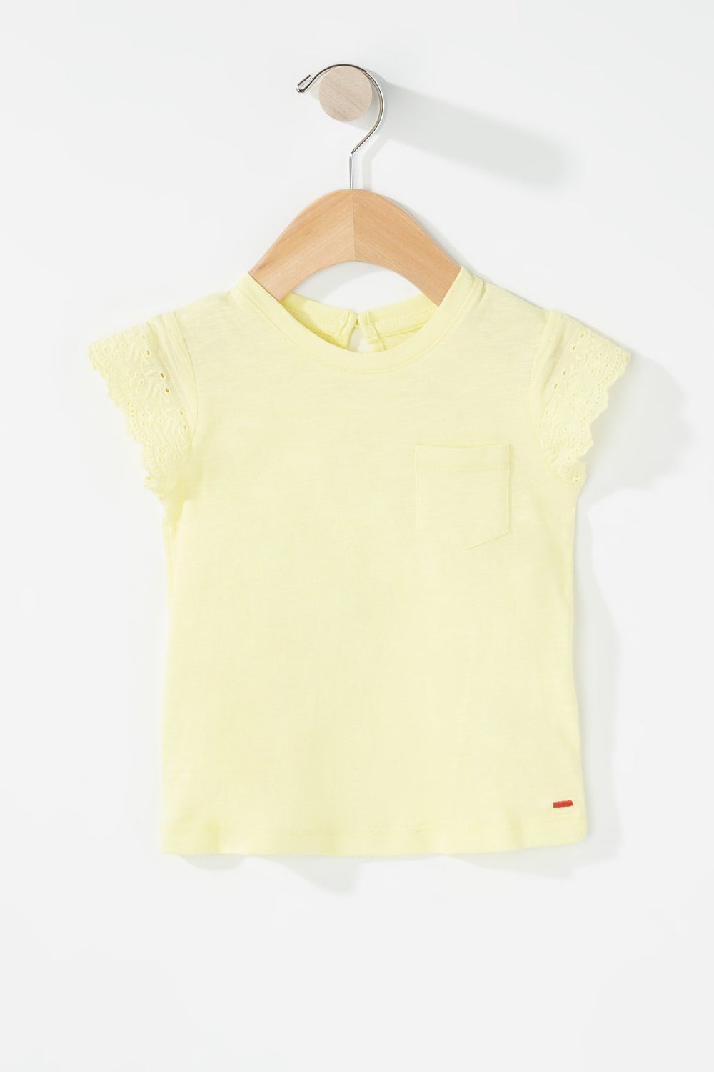 Kids T-shirt à manches crochetées pour bébé fille Jaune