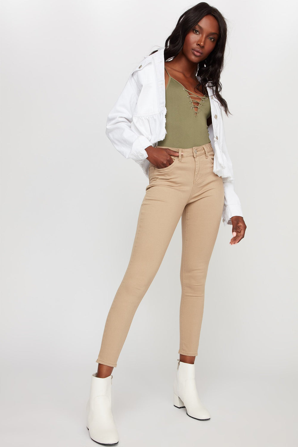 Women Cali High-Rise Camel Skinny Jean Khaki