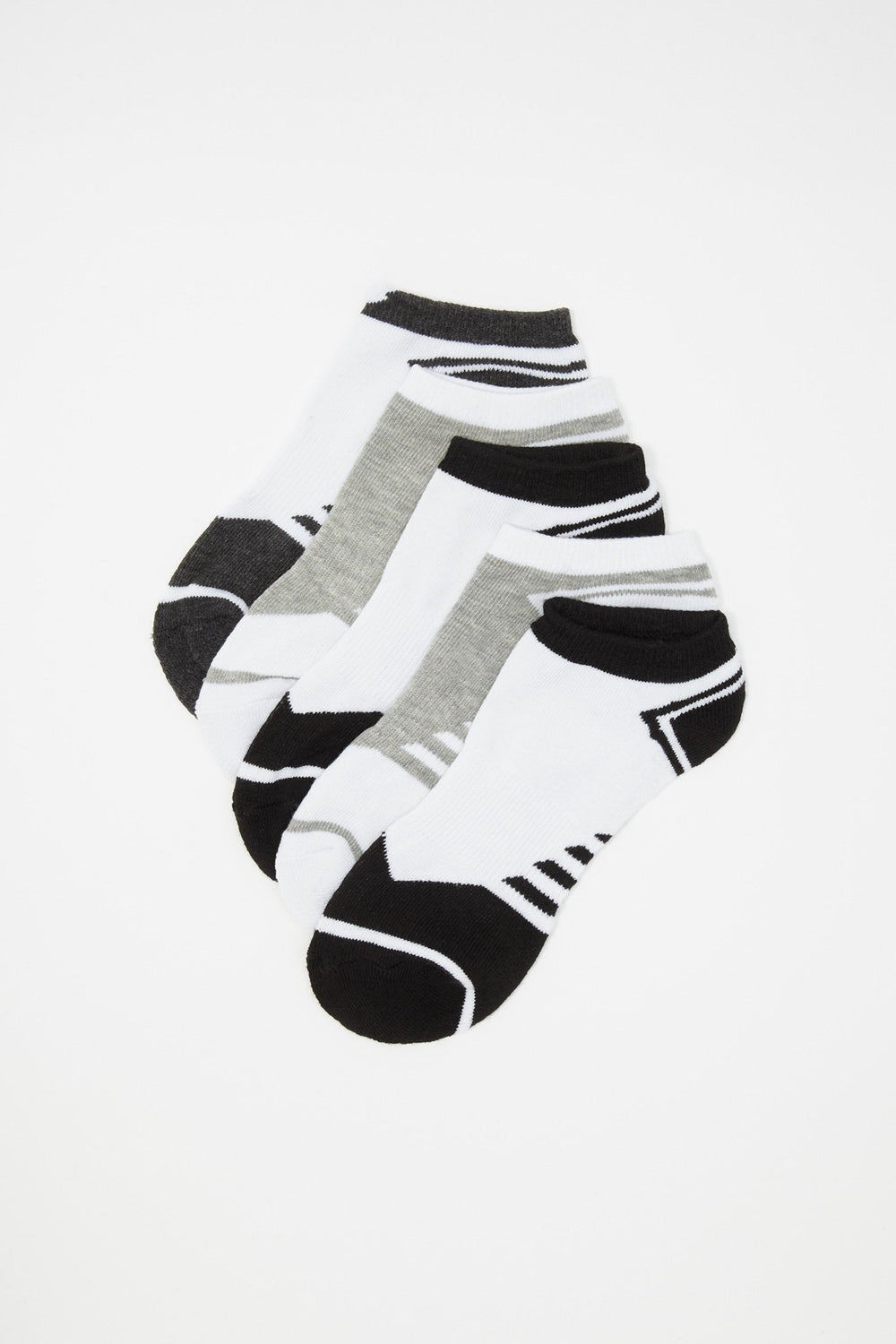 Women Colour Block Athletic Performance Ankle Socks (5 Pairs) Khaki