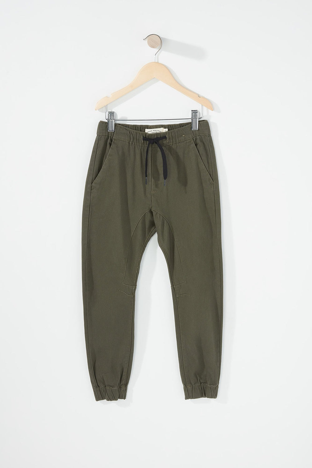 Kids Boys Twill Drawstring Jogger Khaki