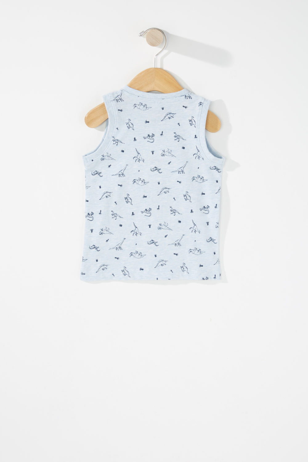 Kids Baby Boy 3-Tier Button Dinosaur Graphic Tank Light Blue