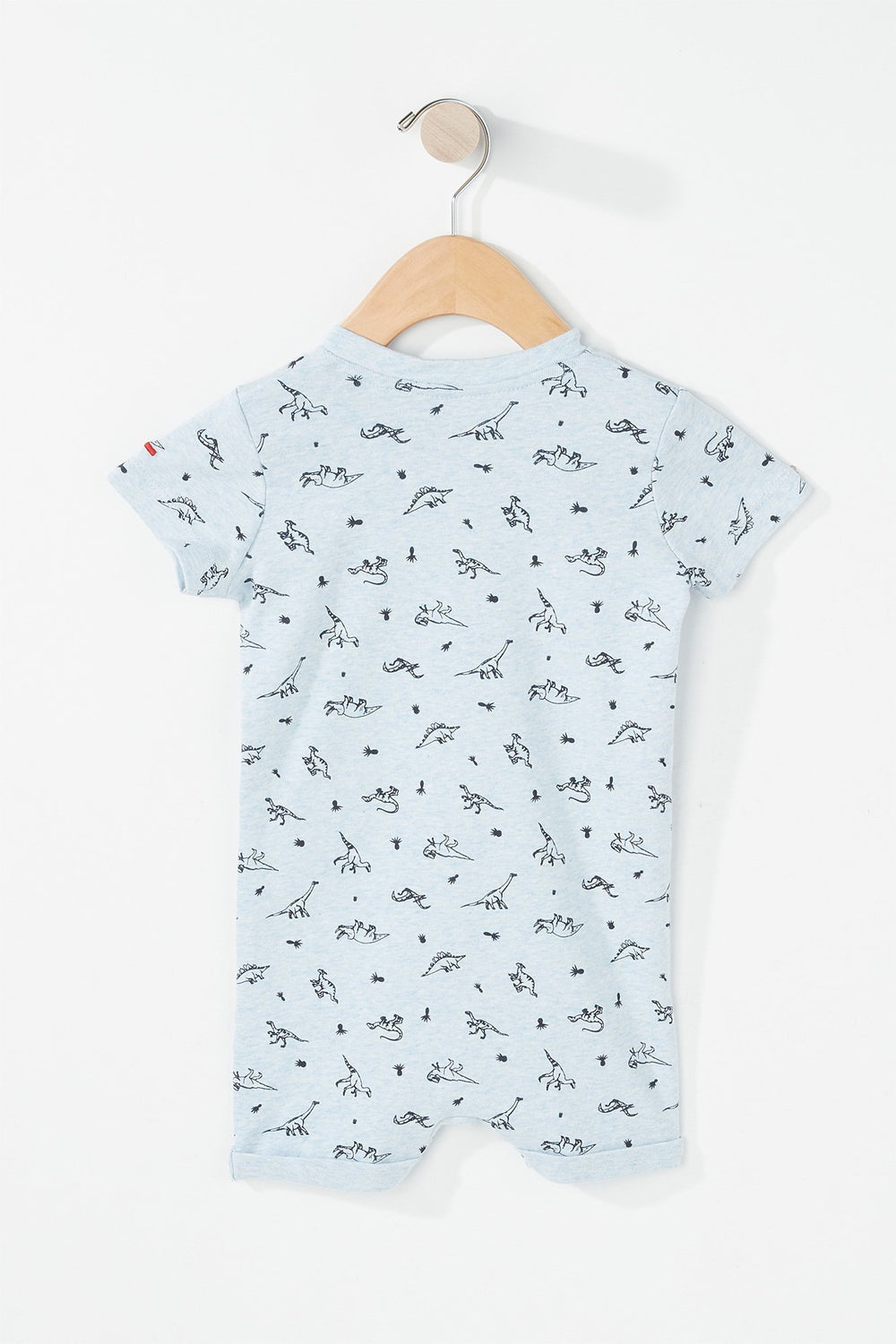 Kids Baby Boy Printed Roll-Up Onesie Light Blue