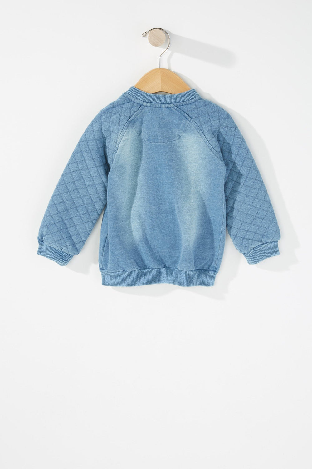 Kids Baby Boy Quilted Chambray Bomber Light Blue