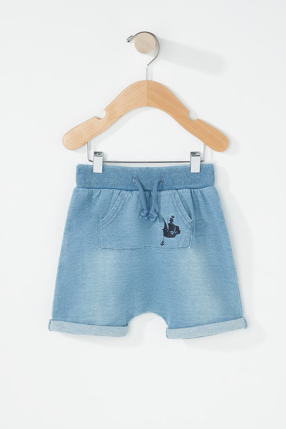 Kids Baby Boy Roll-Up Denim Jogger Short Light Blue