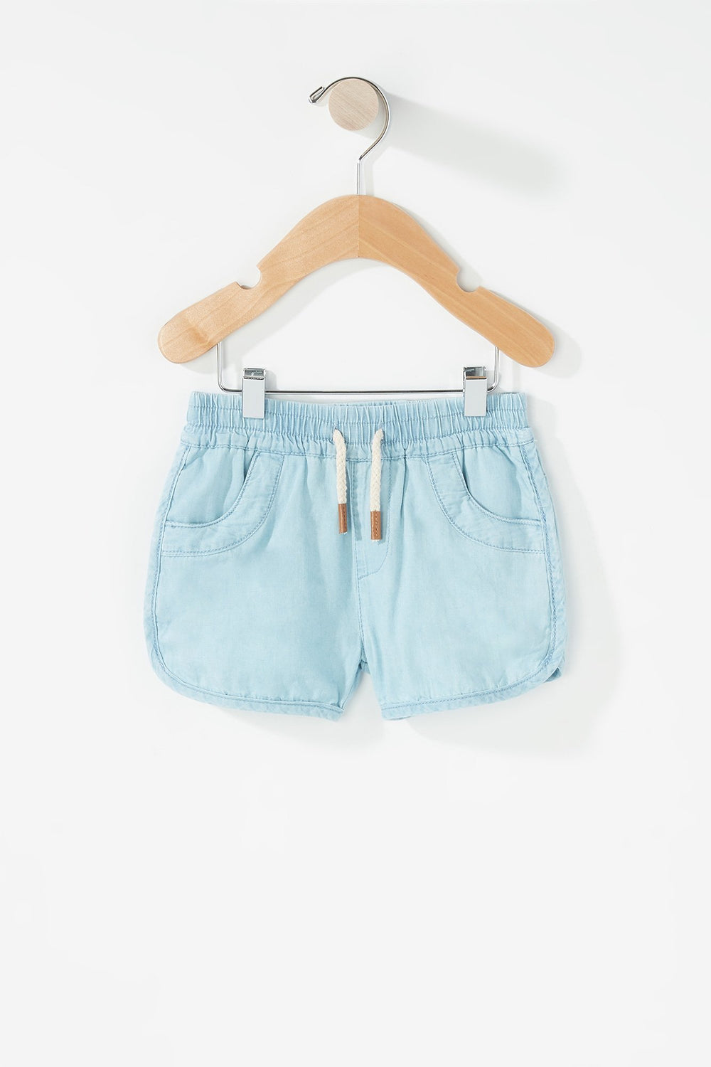 Kids Baby Girl Drawstring Denim Short Light Blue