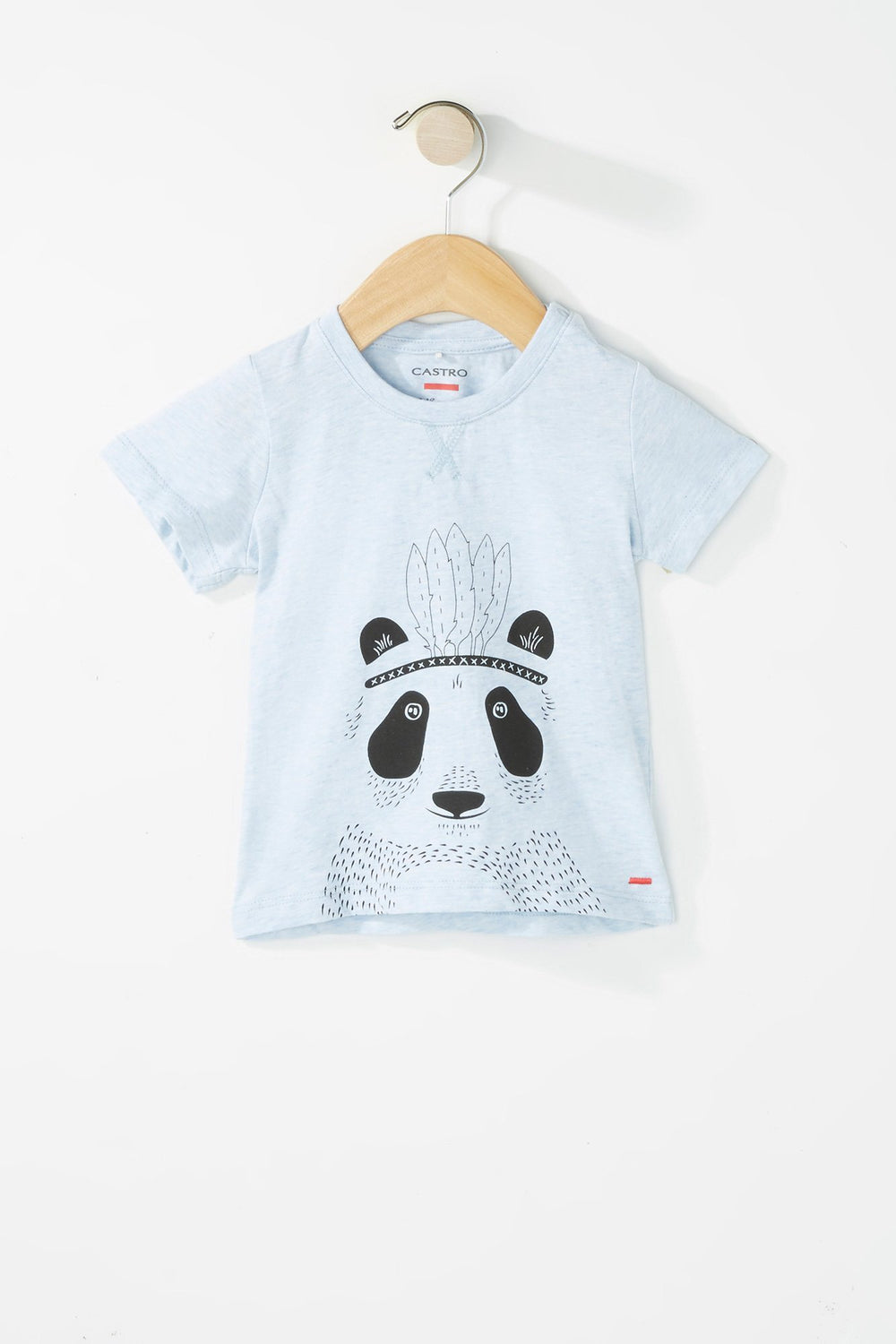 Kids Baby Girl Panda Graphic T-Shirt Light Blue