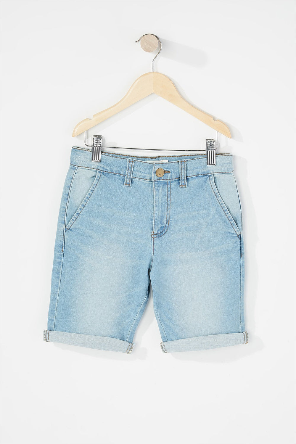 Kids Boys Chino Denim Short Light Blue