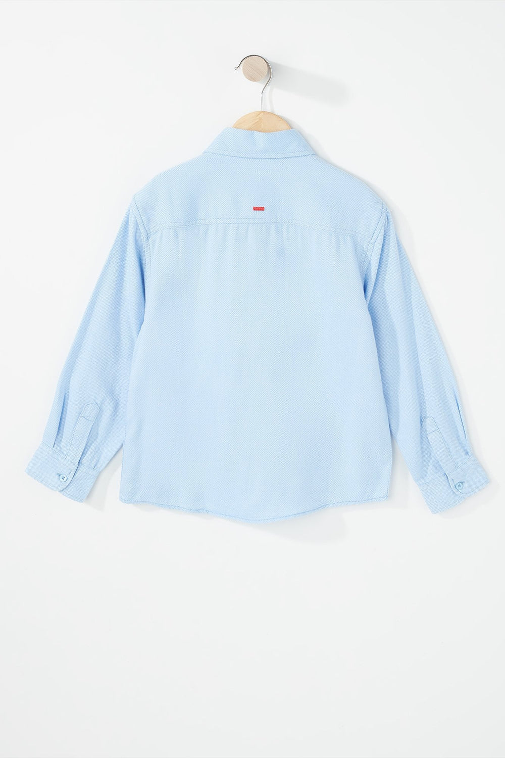 Kids Boys Lightweight Button-Up Pocket Collar Shirt Light Blue