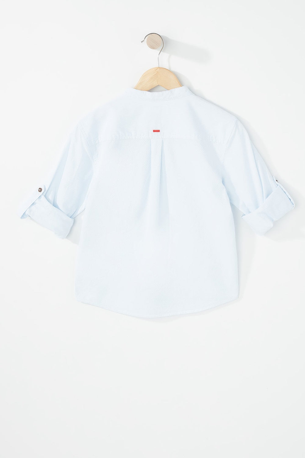 Kids Boys Roll-Tab Button-Up Shirt Light Blue
