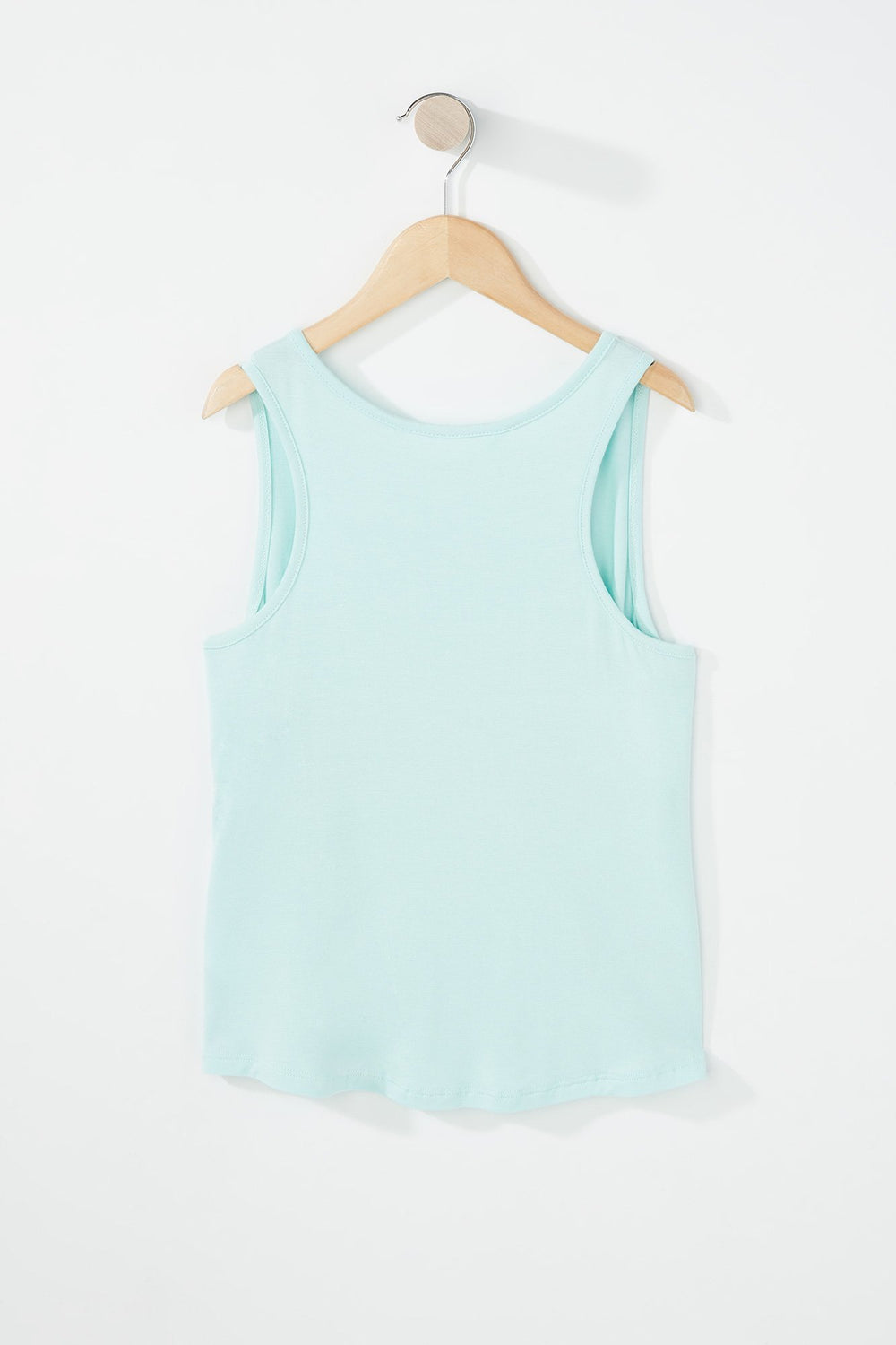 Kids Girls Caged Neck Graphic Tank Light Blue