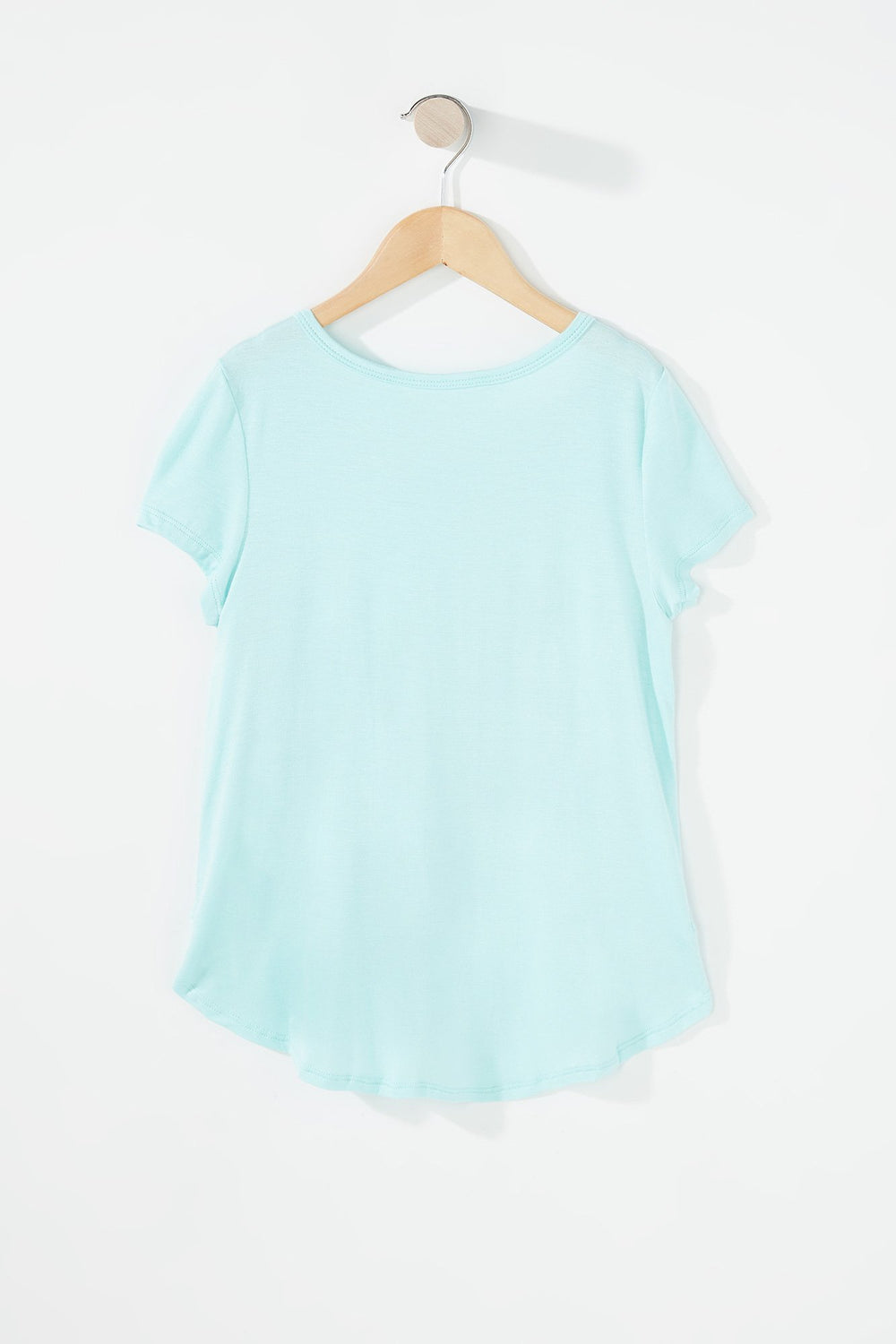 Kids Girls Caged Scoop Neck T-Shirt Light Blue