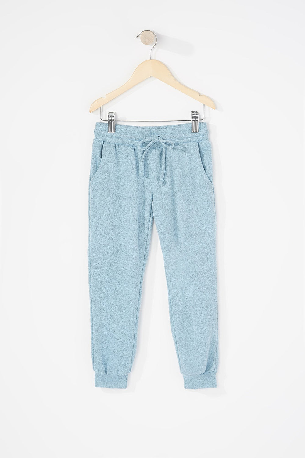 Kids Girls Fleece Drawstring Jogger Light Blue