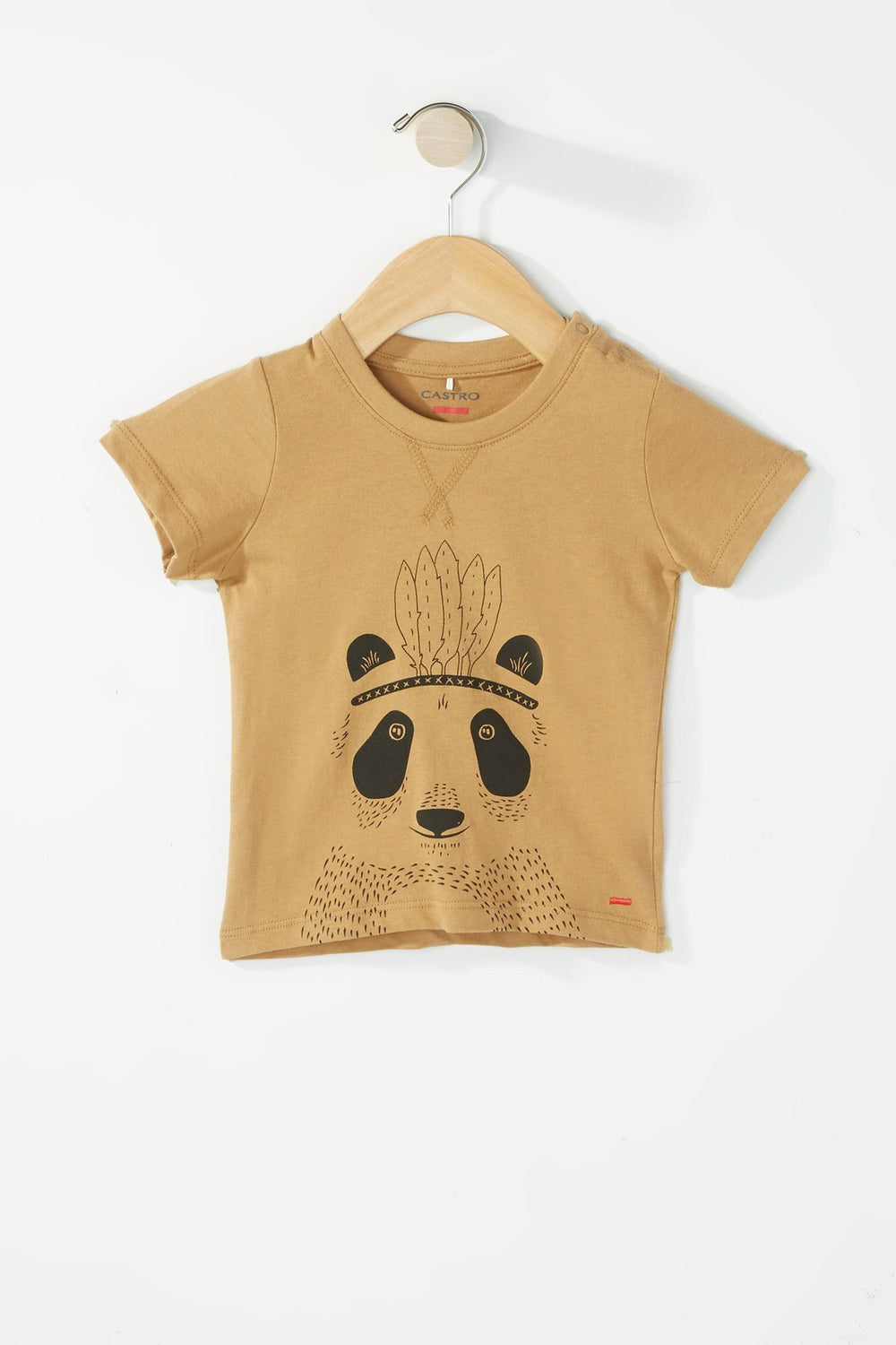 Kids Baby Girl Panda Graphic T-Shirt Light Brown