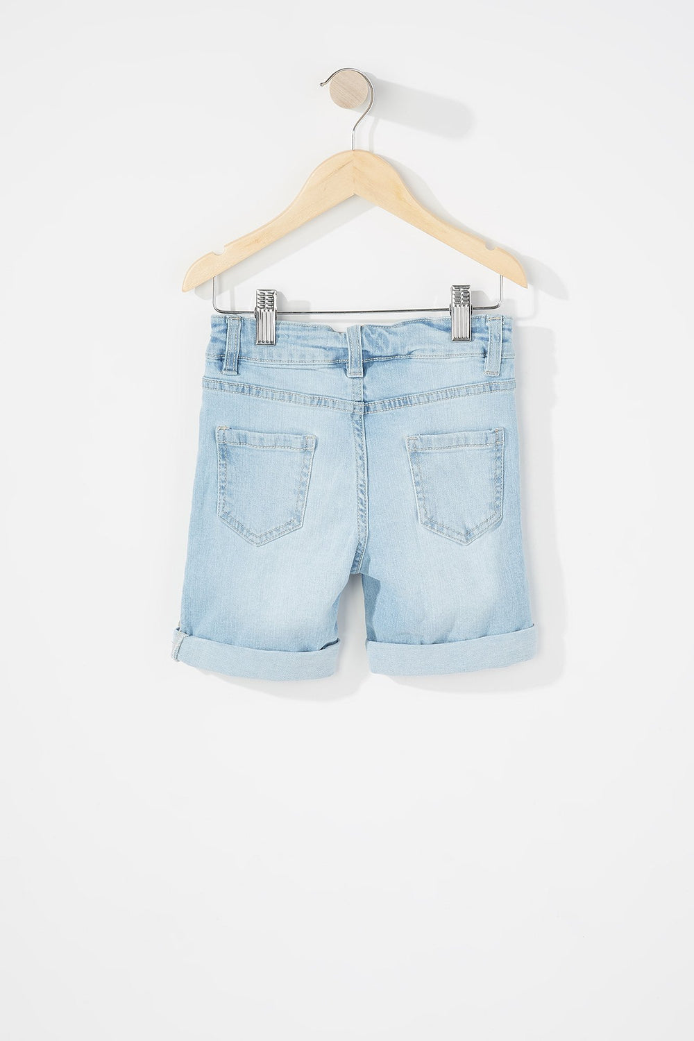 Kids Girls Roll-Up Bermuda Short Light Denim Blue