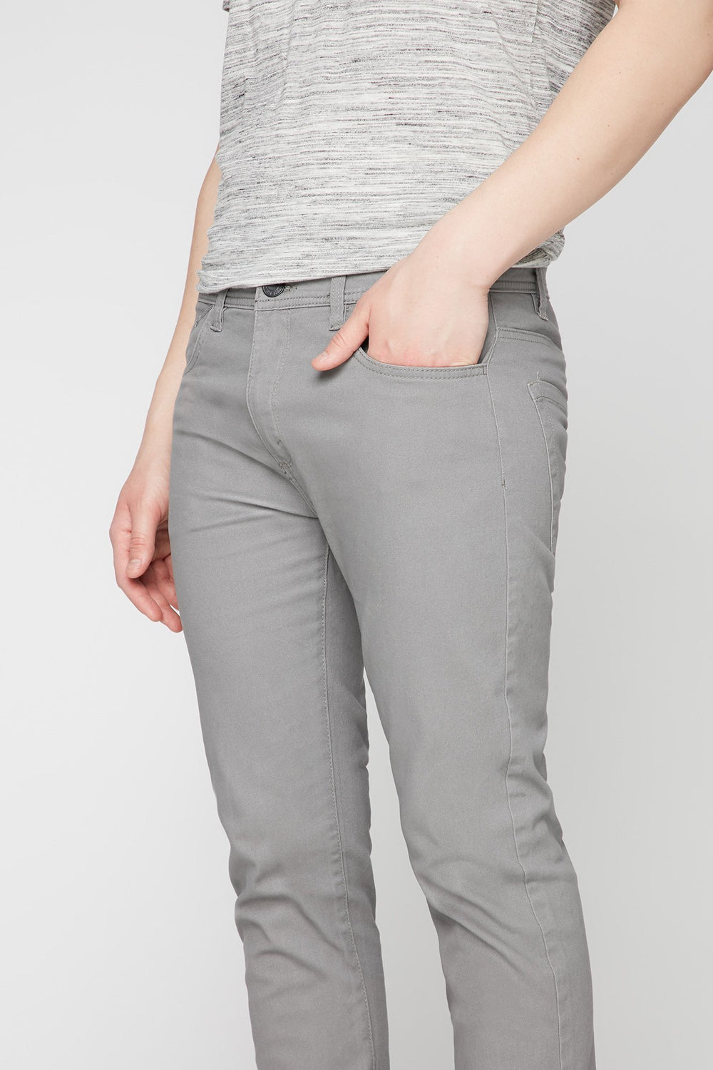 Men Grey Twill Skinny Jean Light Grey