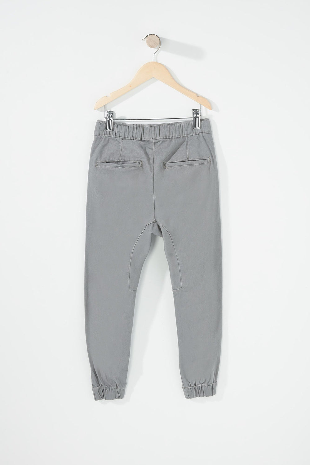 Kids Boys Twill Drawstring Jogger Light Grey
