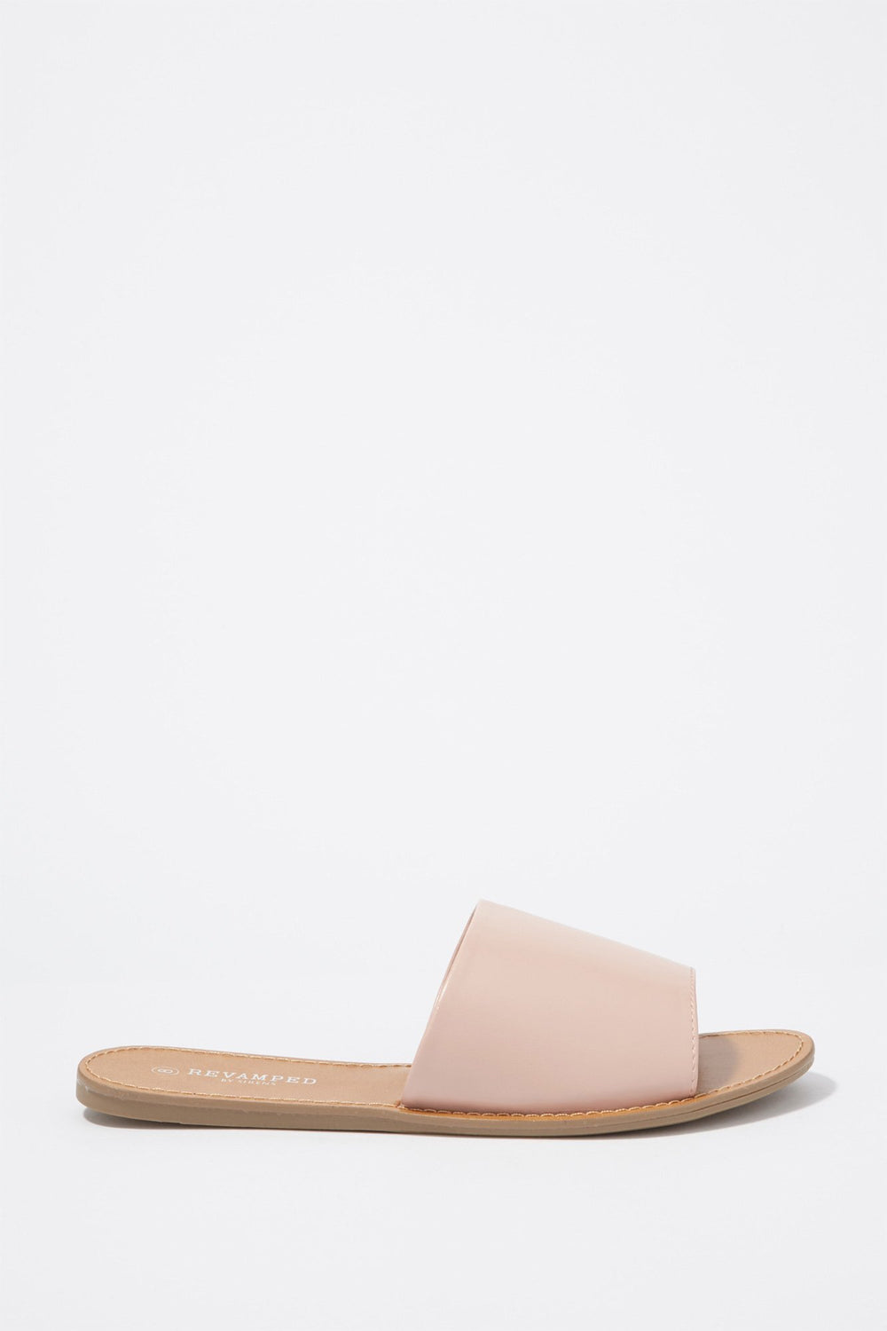 Women Faux-Leather Banded Slip-On Sandal Light Pink