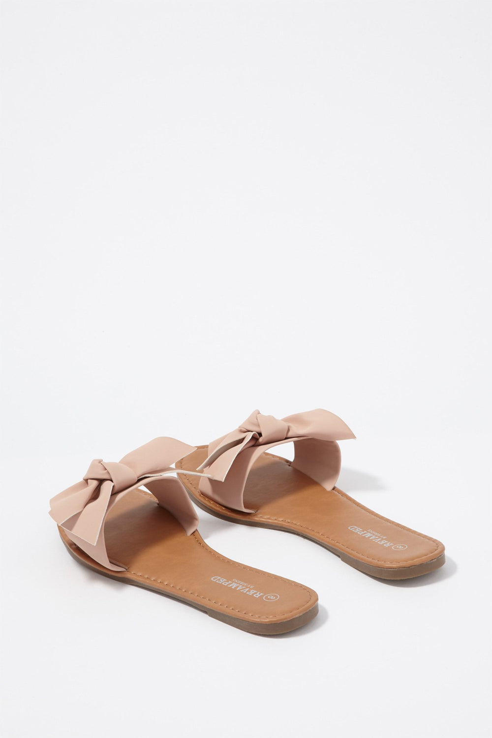 Women Faux-Leather Bowtie Sandal Light Pink