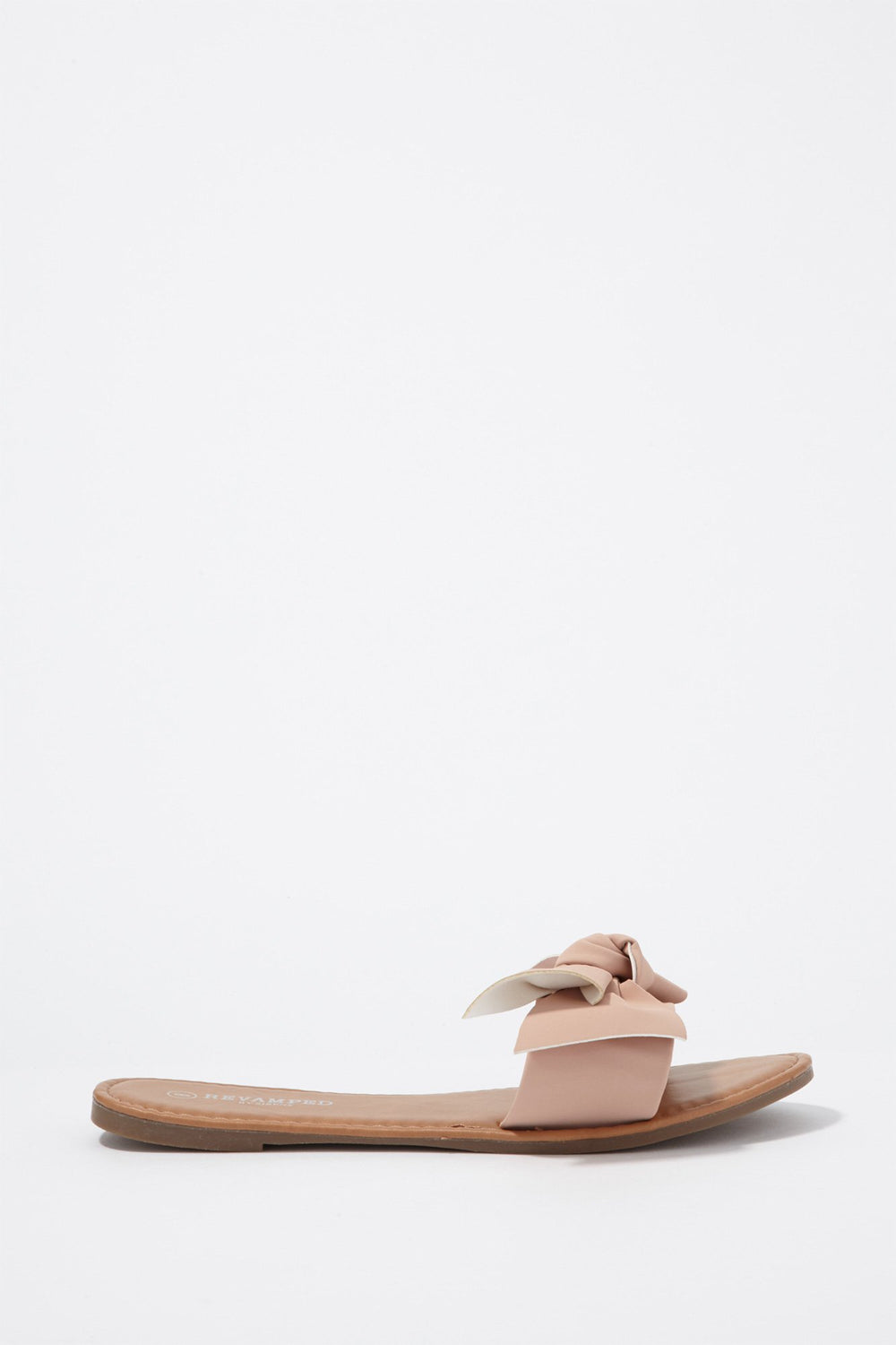 Women Faux-Leather Bowtie Sandal Light Pink