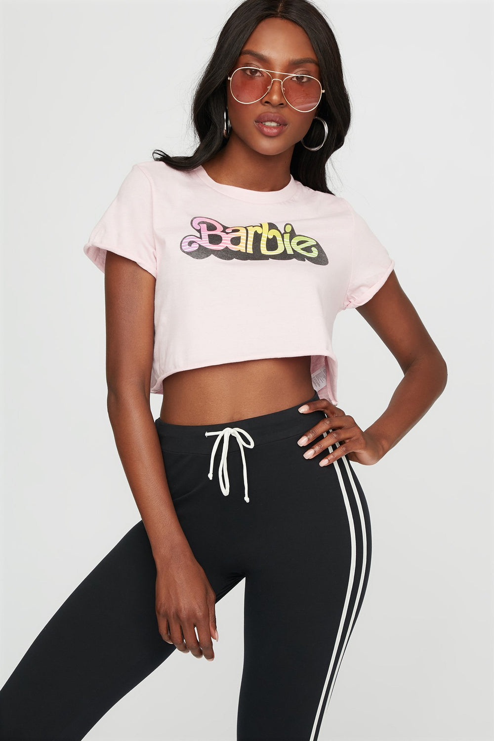 Women Barbie Cropped Graphic T-Shirt Light Pink